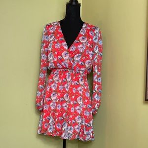 Francesca’s mi ami  Floral Ruffle Hemline Mini Dress